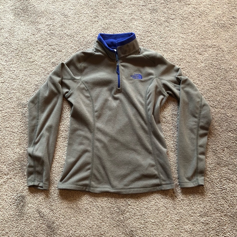 The North Face 3/4 Zip Fleece Pullover Grey/Blue